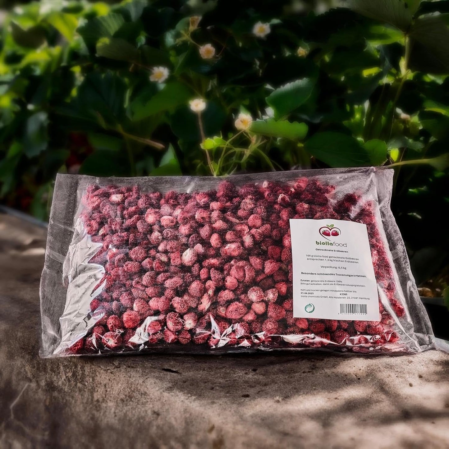 biolla food całe suszone truskawki 0,5 kg, 100% naturalne. Zdrowe przekąski dla dzieci. Idealny do koktajli, musli owsianych, herbaty i owsianki. Długi okres przydatności do spożycia. WEGAŃSKA, BEZGLUTENOWA, SUROWA ŻYWNOŚĆ Naty Shop Produkty suszone