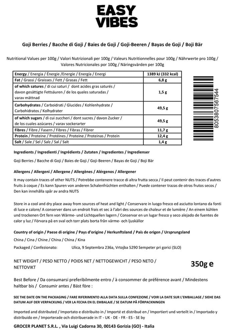 '- Naturalne jagody goji (350g) - Suszone Naty Shop produkty suszone