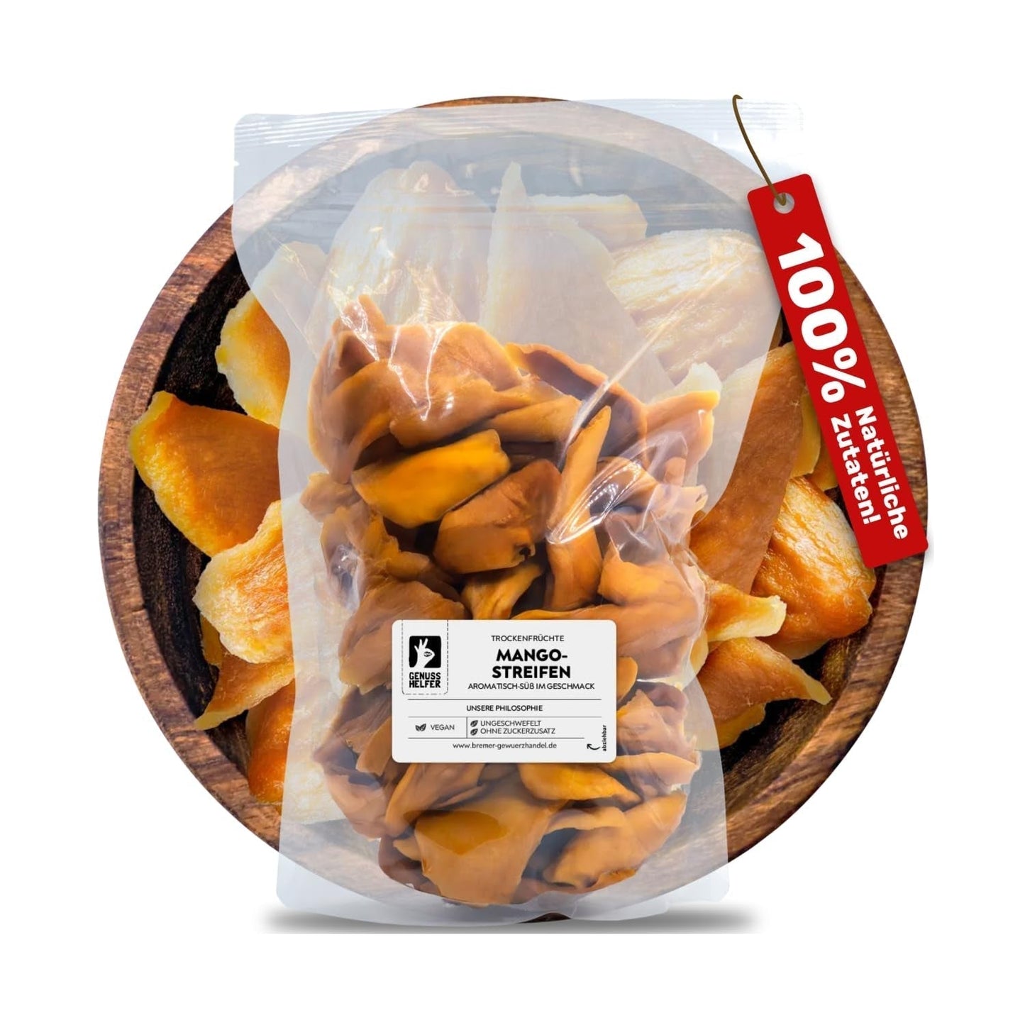 Bremer Gewürzhandel mango, suszone paski mango, niesiarkowane, bez dodatku cukru, 1kg Produkty suszone Naty Shop 1kg (1 opakowanie)