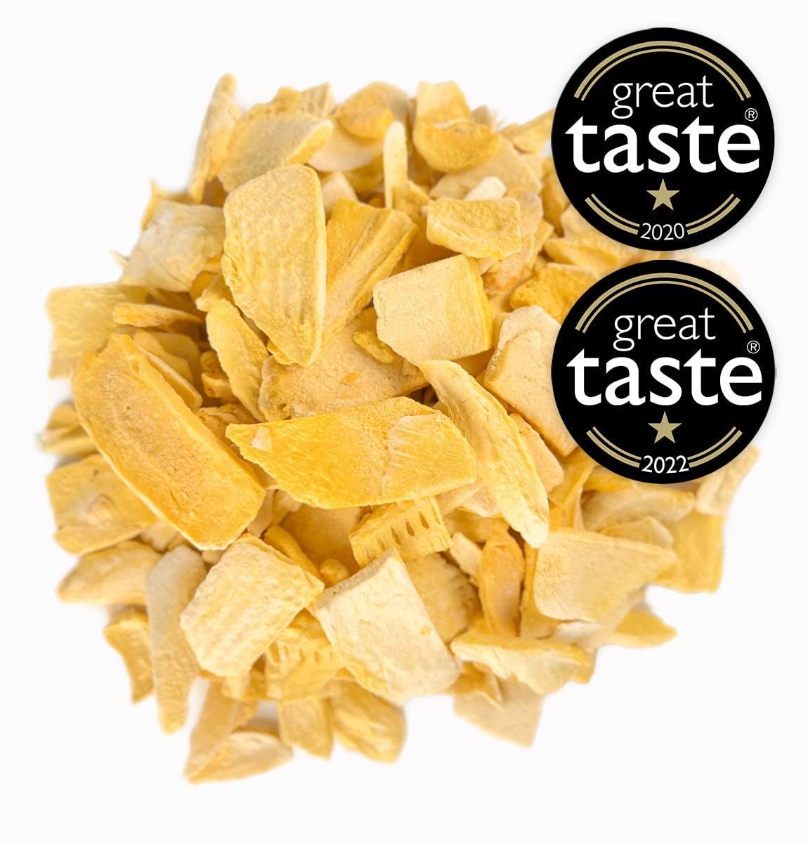 BRIX Mango Liofilizowane | Naturalne, suszone plastry mango 95 g | Great Taste Award suszone owoce, liofilizowane mango | Bez GMO, bezglutenowe, wegańskie, z witaminami Naty Shop Produkty suszone