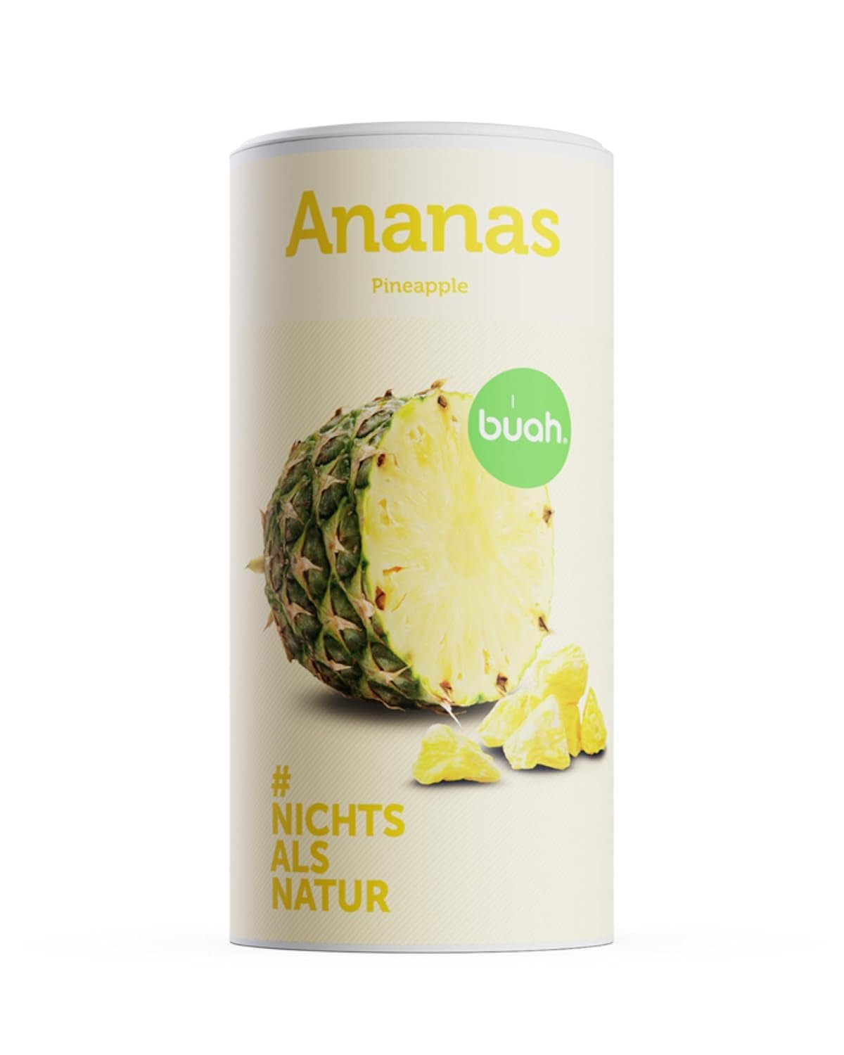 BUAH® Ananas liofilizowany | Chipsy ananasowe jako przekąska lub do musli i deserów | Idealny zamiennik słodyczy | Wegańskie i bez dodatku cukru | 100% owoców liofilizowanych | 200 g Naty Shop produkty suszone 200 G