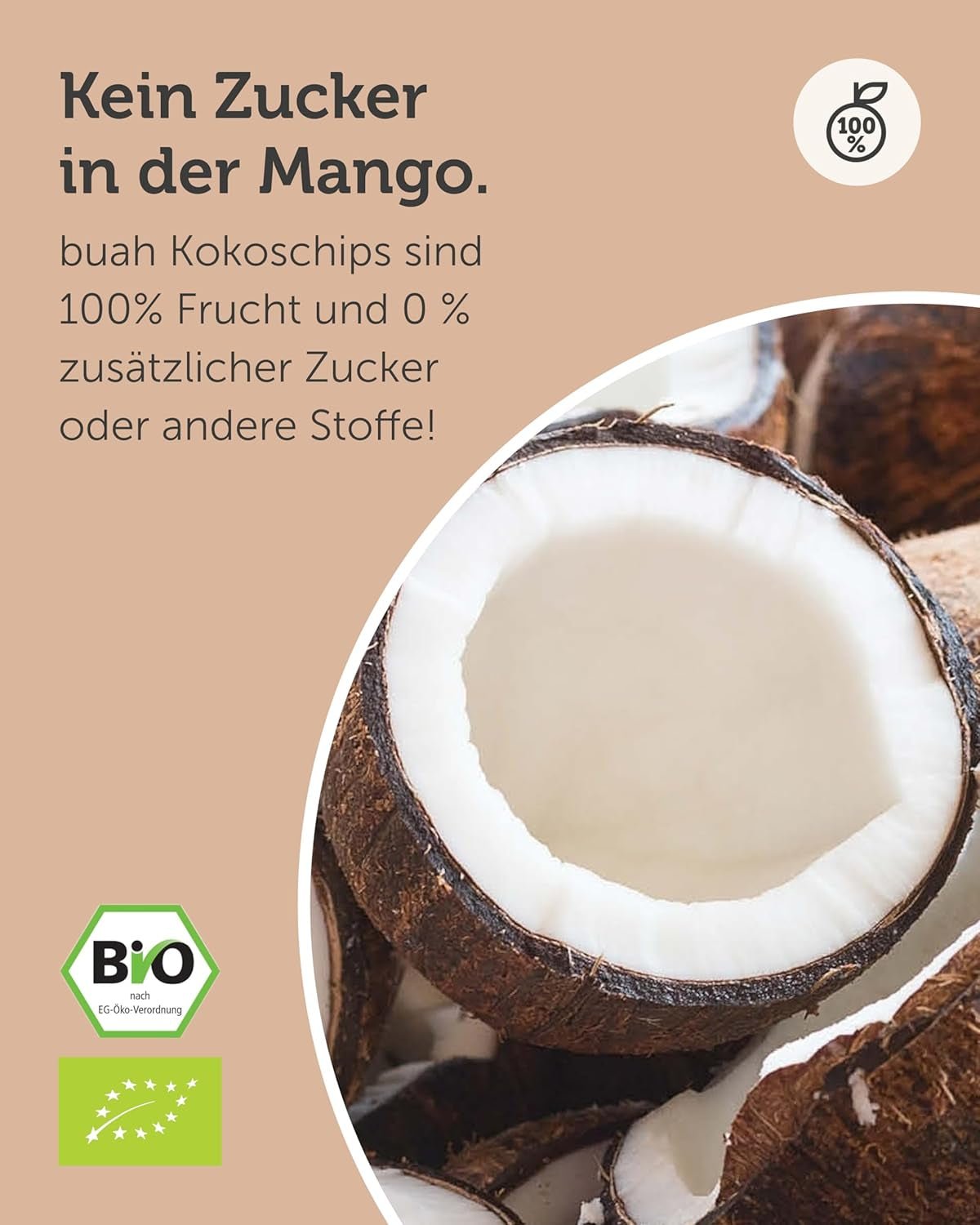 BUAH® Suszone Chipsy Kokosowe | Organiczne chipsy kokosowe, przekąski, musli i chipsy kokosowe do pieczenia | Idealny zamiennik słodyczy | Wegańskie i bez dodatku cukru | 400g Naty Shop produkty suszone