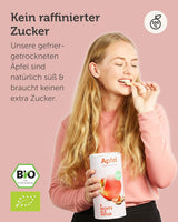 BUAH® Ekologiczne jabłka liofilizowane | Ekologiczne jabłka liofilizowane bez dodatku cukru | 100% owoców liofilizowanych (wegańskie, bezglutenowe, bez laktozy) | Idealna przekąska (110g) Naty Shop produkty suszone