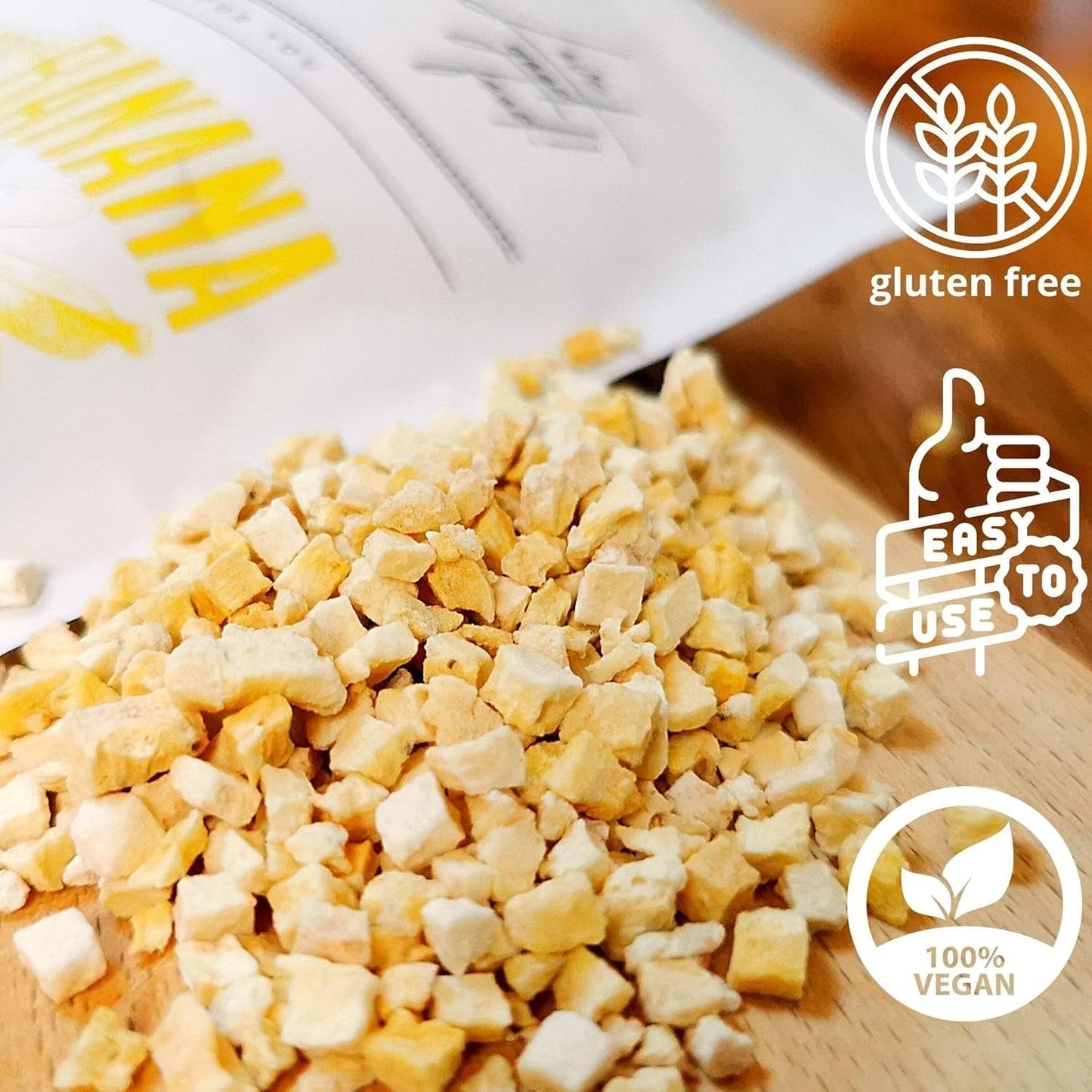 Kawałki bananów liofilizowanych | Suszone banany bez cukru | Banany liofilizowane Banany z suszonymi owocami | Świeże banany liofilizowane | Kawałki bananów z owocami liofilizowanymi Naty Shop produkty suszone