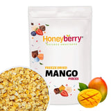 Kawałki mango liofilizowane 100g - Owoce liofilizowane - Owoce suszone liofilizowane - Mango suszone - Idealne do przekąsek, wypieków, musli, koktajli i deserów Produkty suszone Naty Shop 100G