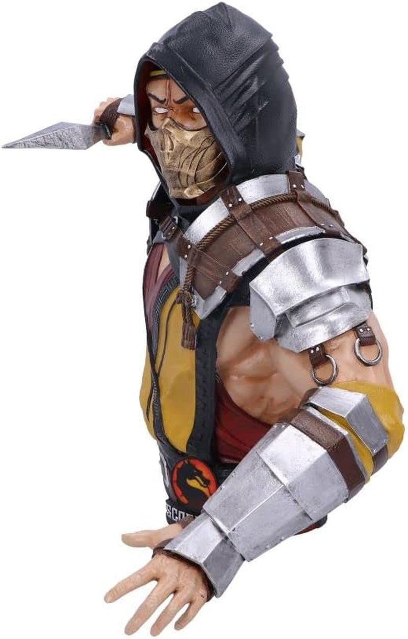 Oficjalnie licencjonowane popiersie skorpiona Mortal Kombat, żółte, 29,5 cm, statuetki i rzeźby z żywicy syntetycznej Naty Shop