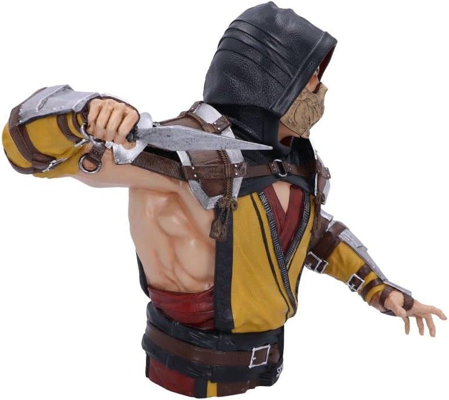 Oficjalnie licencjonowane popiersie skorpiona Mortal Kombat, żółte, 29,5 cm, statuetki i rzeźby z żywicy syntetycznej Naty Shop