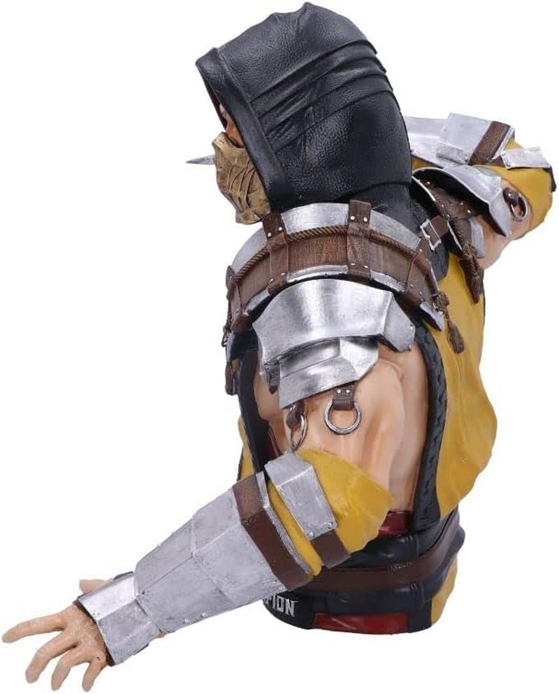 Oficjalnie licencjonowane popiersie skorpiona Mortal Kombat, żółte, 29,5 cm, statuetki i rzeźby z żywicy syntetycznej Naty Shop