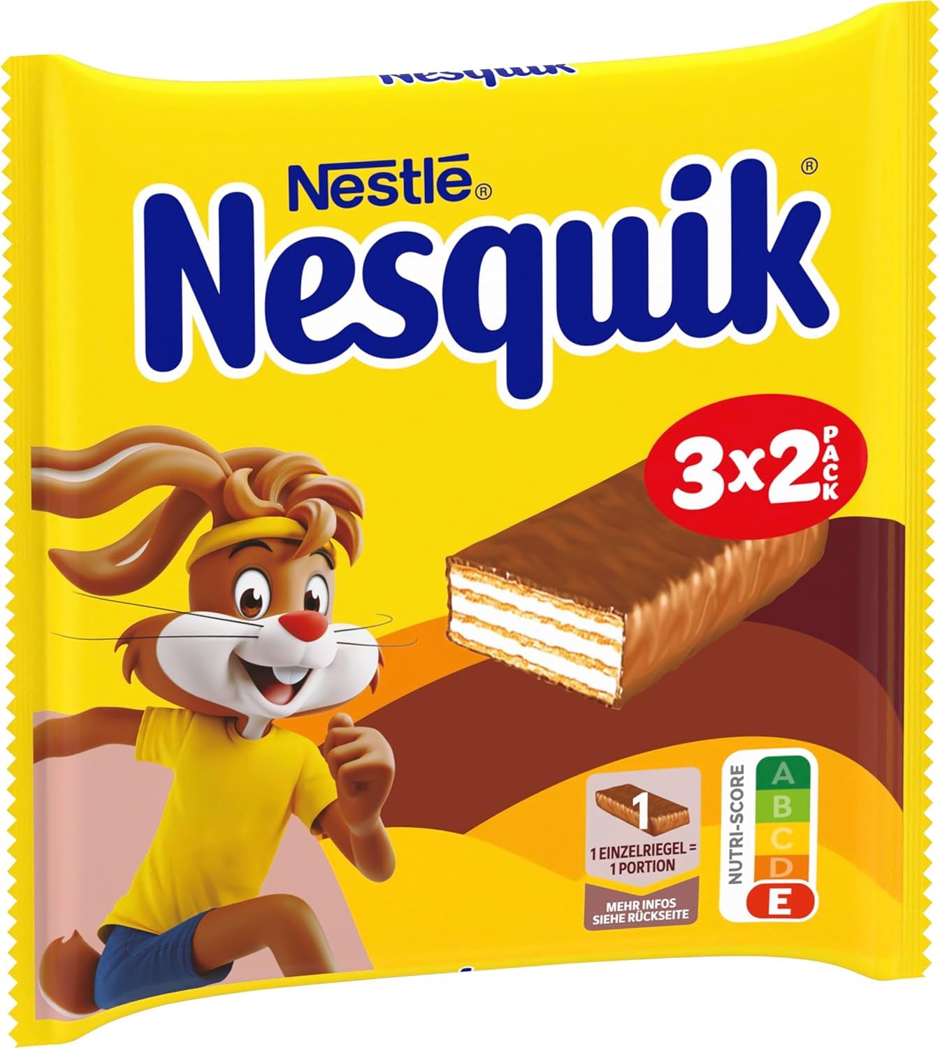 Nestlé Crunchy Waffle Pyszny batonik waflowy z mlecznej czekolady Opakowanie zbiorcze 1 opakowanie (3 x 26 g każdy)
