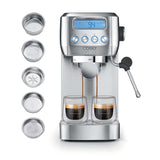 CASO EspressoGourmet Crema - Ekspres z kolbą ze spieniaczem do mleka, espresso, cappuccino, kolba ze stali nierdzewnej, pompa ULKA 20 bar, ekspres do kawy, kawa mielona, ​​kapsułki ESE