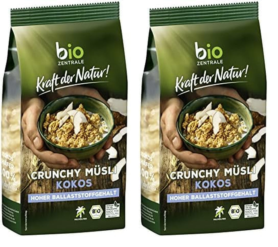 Chrupiące musli z jagodami Biozentrale | 375 g organicznego musli | Idealny na śniadanie i filiżankę musli na wynos | Alternatywa dla batonów musli