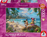 Schmidt Spiele Thomas Kinkade 57528 Disney Mickey i Minnie na Hawajach 1000-elementowe puzzle kolorowe [wyłącznie w Amazon] Puzzle Naty Shop Domyślny tytuł