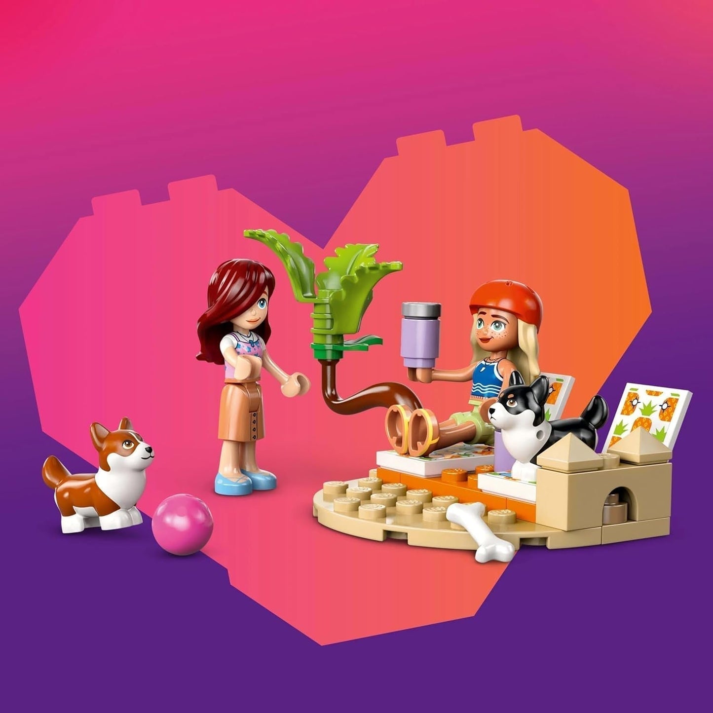 LEGO Friends Przygoda na plaży z psami Zabawka do budowania dla dziewczynek Zestaw zwierząt w wieku 6 lat z 2 minifigurkami i 2 figurkami Corgi Kreatywny prezent dla dzieci Przygoda na desce surfingowej Zestaw do budowania 42641 Zestawy do budowania Besuche den LEGO-Store