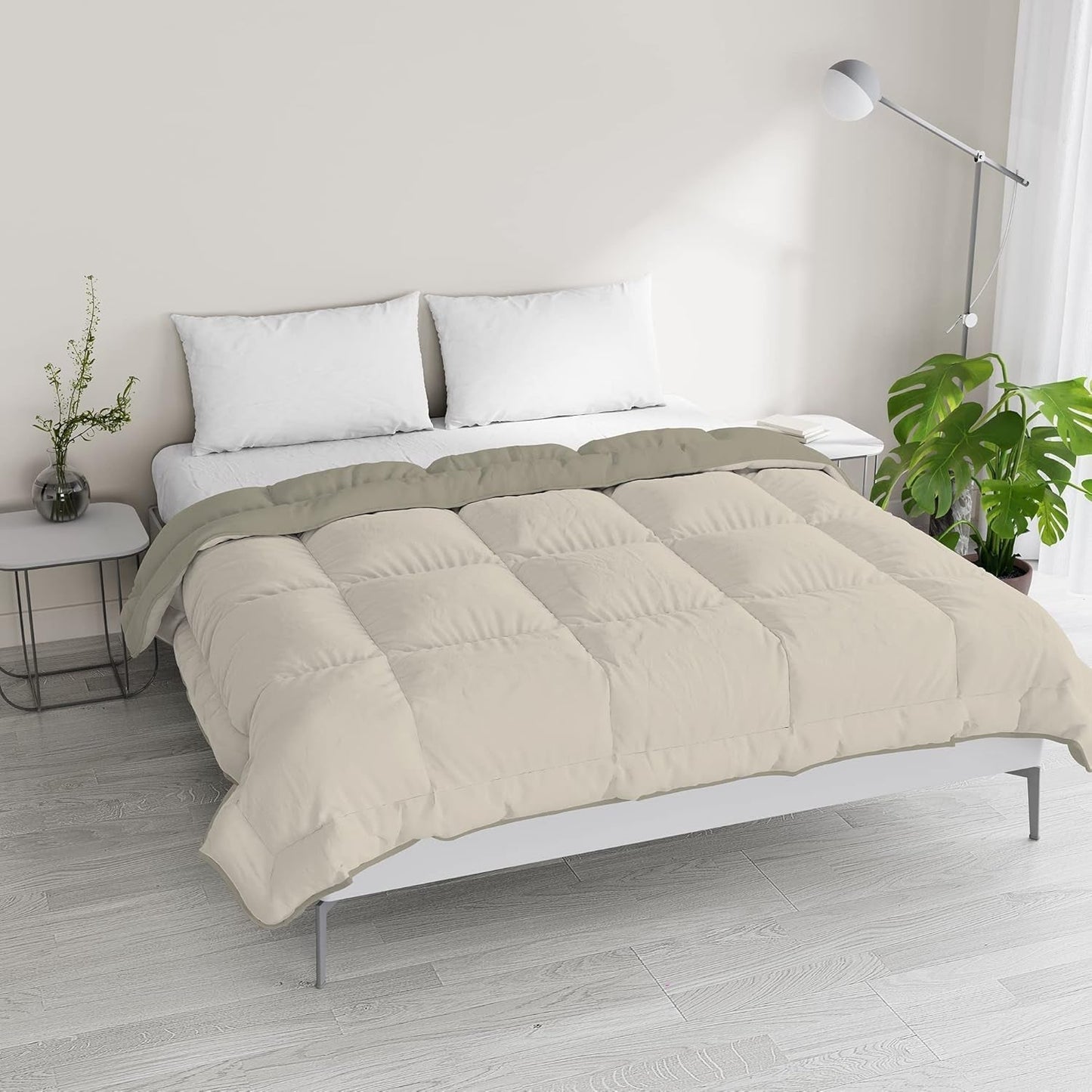 Włoska pościel, kołdra zimowa, kolor taupe/krem, 250X200Cm Kołdry i kołdry Naty Shop