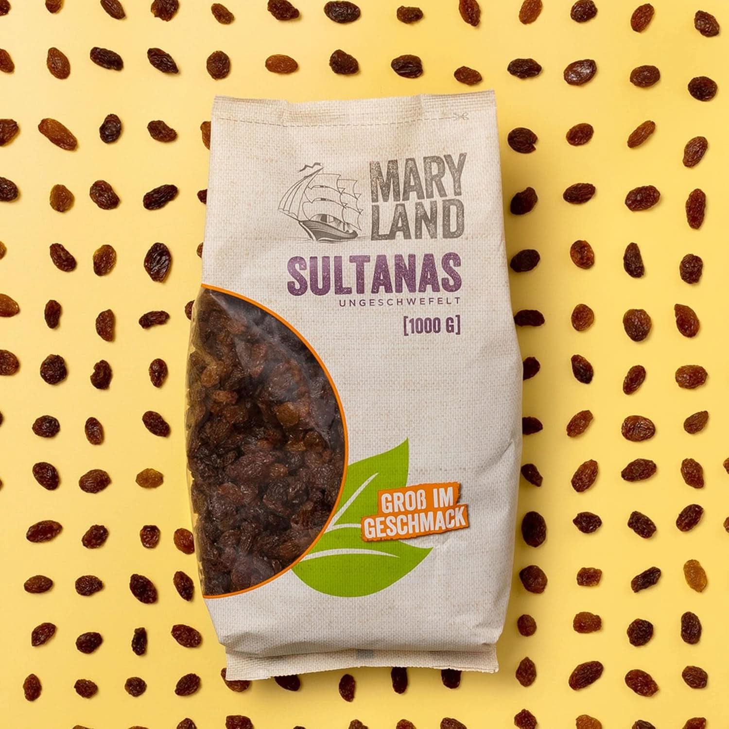 Maryland Sultanas, Rodzynki suszone, naturalnie słodkie, bez dodatku cukru - bez konserwantów, 1 Kg Produkty suszone Naty Shop