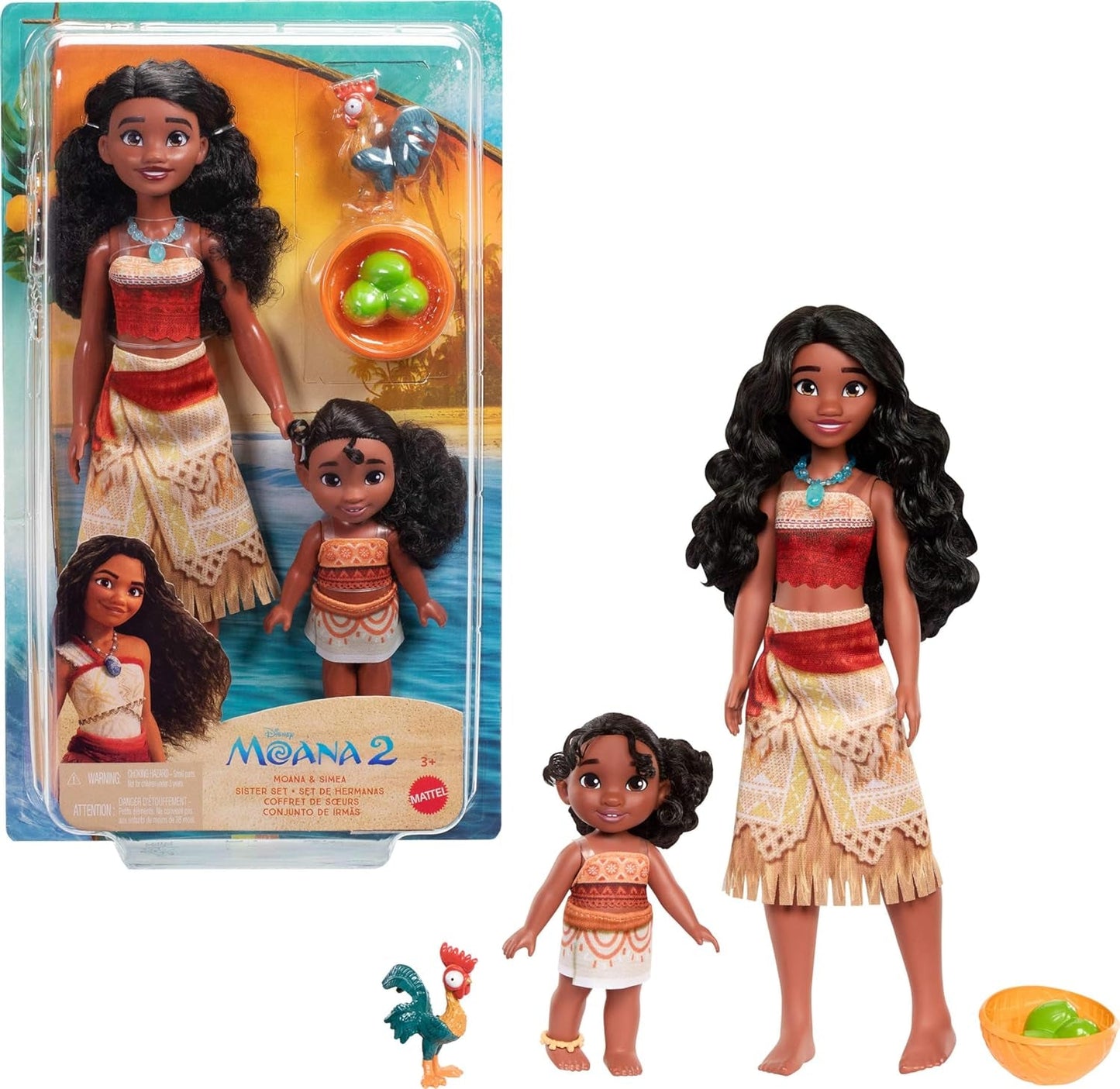 Mattel Disney Moana JBT41 Simea Fashion Doll z akcesoriami do kostki 5 przegubów i odpinany strój zabawka inspirowana filmem JBT41
