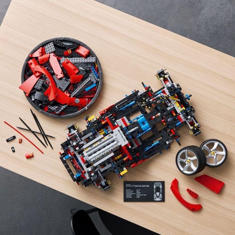Zestaw LEGO Technic Ferrari Daytona SP3 w skali 1:8, czerwony supersamochód sportowy, rozszerzony model samochodu przedmiot kolekcjonerski, najlepsza koncepcja samochodu 42143 Zestawy do budowania Kup w sklepie LEGO