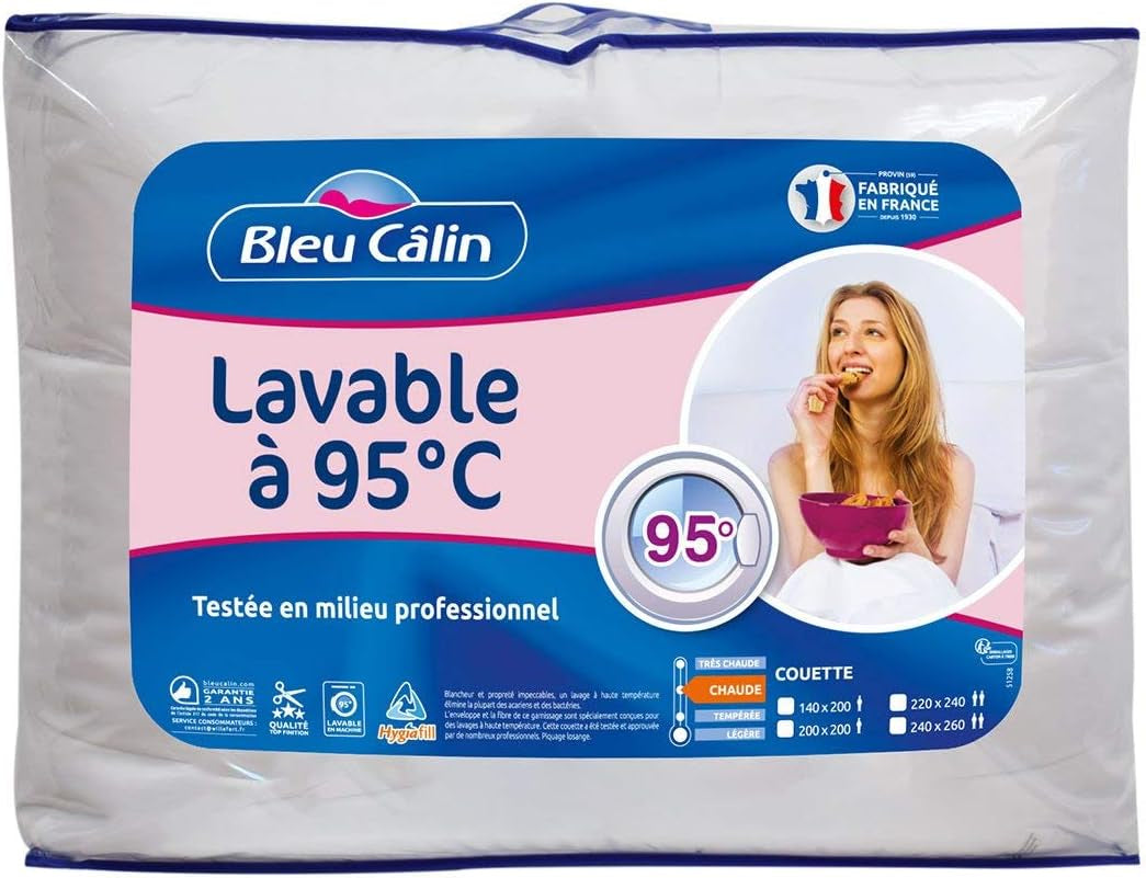 Ciepła kołdra dla 1 osoby, Hygiafill do prania w 95°, testowana profesjonalnie, biała, 140X200Cm, KBOB40 Kołdry i kołdry Naty Shop