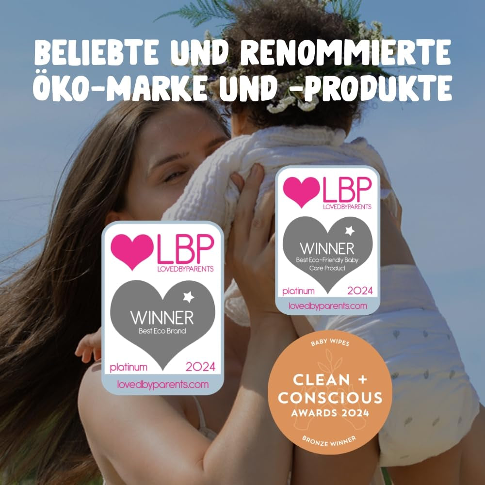 Chusteczki Naty Baby | 100% ziołowy i bezzapachowy dla skóry wrażliwej | Certyfikowane, kompostowalne chusteczki niezawierające plastiku, zawierające w 98% wodę oczyszczoną | 672 chusteczki (12 opakowań)