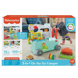 Fisher-Price - Śmiej się i ucz się Camper 3 w 1 Zabawka pchająca dla dzieci i centrum aktywności muzycznej Zabawka dla dzieci 9-36 miesięcy HCK51 Zabawki dla niemowląt Naty Shop