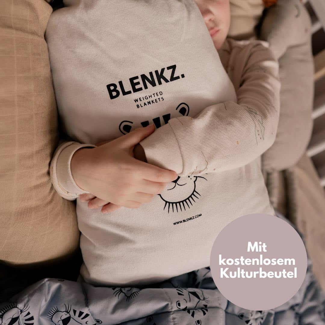 Obciążony kocyk dziecięcy | 3,5 kg | 100X150Cm | Koc terapeutyczny | Koce obciążeniowe | Ciężki koc (twarz niebieskiego tygrysa, 3,5 kg-100 x 150 cm) BLENKZ Łóżka i koce.