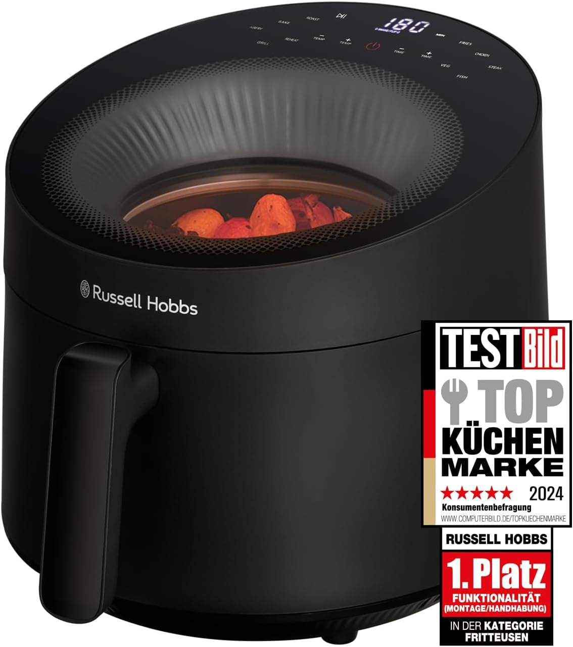 Russell Hobbs Airfryer, 5 litrów, 10 programów, okienko Naty Shop Appliances Czarny