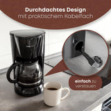 Ekspres Clatronic® | Automatyczny ekspres na 12-14 filiżanek (ok. 1,5 litra) | Ekspres do kawy z filtrem i systemem zapobiegającym kapaniu | 900W | Ekspres KA 3473 Czarny