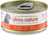 Almo Nature HFC Jelly - Mokra karma dla dorosłych kotów - Łosoś i marchewka - Jakość ludzka, bezglutenowa - 6 x 70g