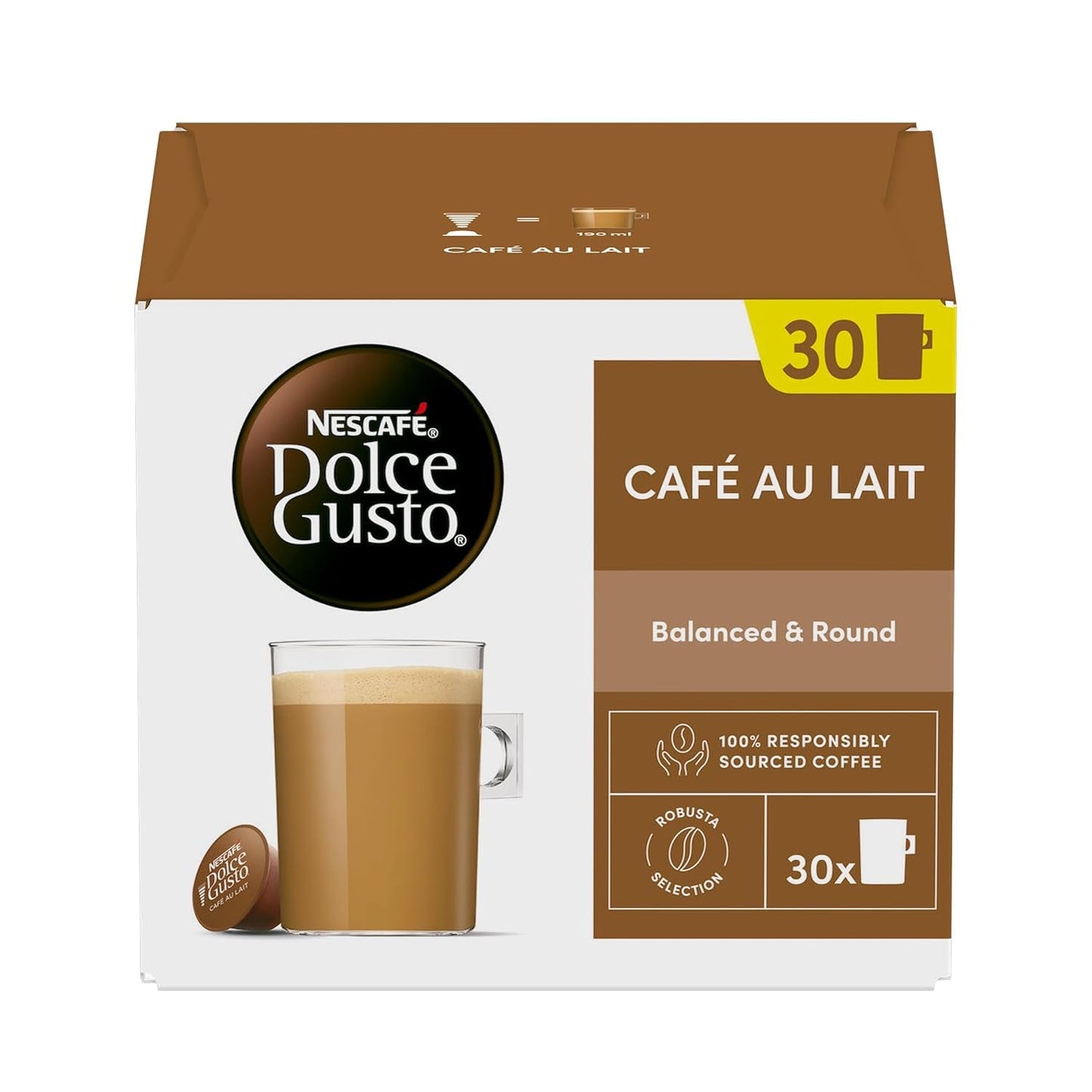 NESCAFÉ Dolce Gusto Cafe au Lait Kaffeepads, 30 Kapseln (30 porcji)