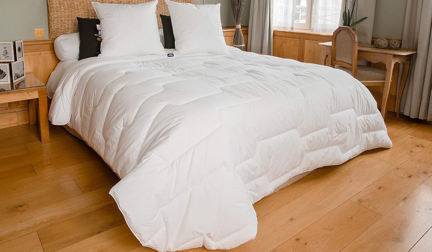 COLAS NORMAND Kołdra z bawełny perkalowej 260 x 240 cm Wysokiej jakości 100% bawełna perkalowa Miękka i wygodna Trwałe, delikatne wykończenie Wyprodukowano we Francji Białe kołdry i kołdry Naty Shop