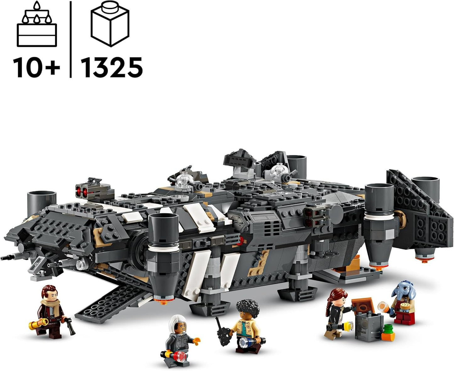 LEGO Star Wars: Skeleton Crew Onyx Cinder, zabawka ze statkiem kosmicznym do zbudowania i kolekcjonerska dla chłopców i dziewcząt z 5 postaciami, pomysł na prezent dla fanów od 10 lat 75374 Zestawy do budowania Besuche den LEGO-Store
