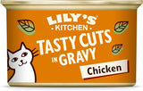 Lily's Kitchen Naturalna mokra karma dla dorosłych kotów, w puszkach, smaczne kawałki w sosie z kurczaka, bez zbóż (24 tacki x 85 g)