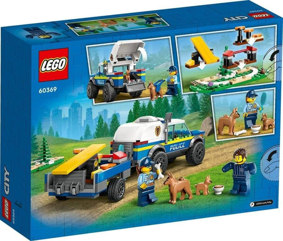 LEGO 60369 City Mobilne szkolenie psów policyjnych, zabawkowy radiowóz z przyczepą, figurki psa i szczeniaka, zestaw zwierząt dla dzieci w wieku powyżej 5 lat Zestawy do budowania Besuche den LEGO-Store