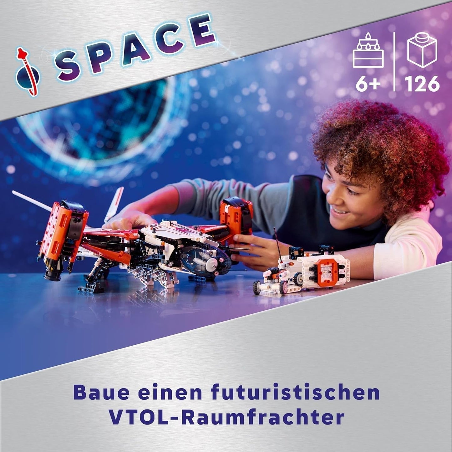 LEGO Technic Transporter kosmiczny Vtol LT81, zestaw do budowania kosmosu, zabawka kosmiczna, statek kosmiczny, zestaw mini łazik, prezent dla chłopców i dziewcząt powyżej 10 lat 42181 Zestawy do budowania Besuche w sklepie LEGO