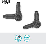Łącznik L do Gardena Micro-Drip 4,6 mm (3/16 cala): do zmiany kierunku rozprowadzania i linii kroplujących o 90 stopni, montaż bez załamań, łatwa i elastyczna technika łączenia (13212-20)