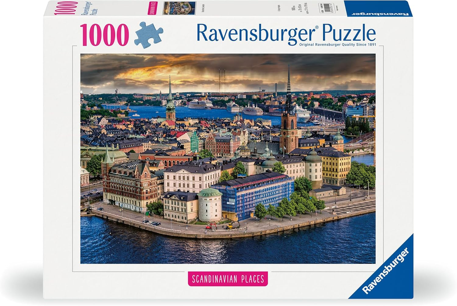 Ravensburger Puzzle skandynawskie miejsca 12000114 - Sztokholm, Szwecja - 1000 elementów puzzle dla dorosłych i dzieci powyżej 14. roku życia Puzzle Naty Shop