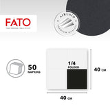 Fato - Suche serwetki papierowe, Airlaid, efekt tkaniny, opakowanie 50 serwetek, rozmiar 40X40 złożone na 4, kolor czarny