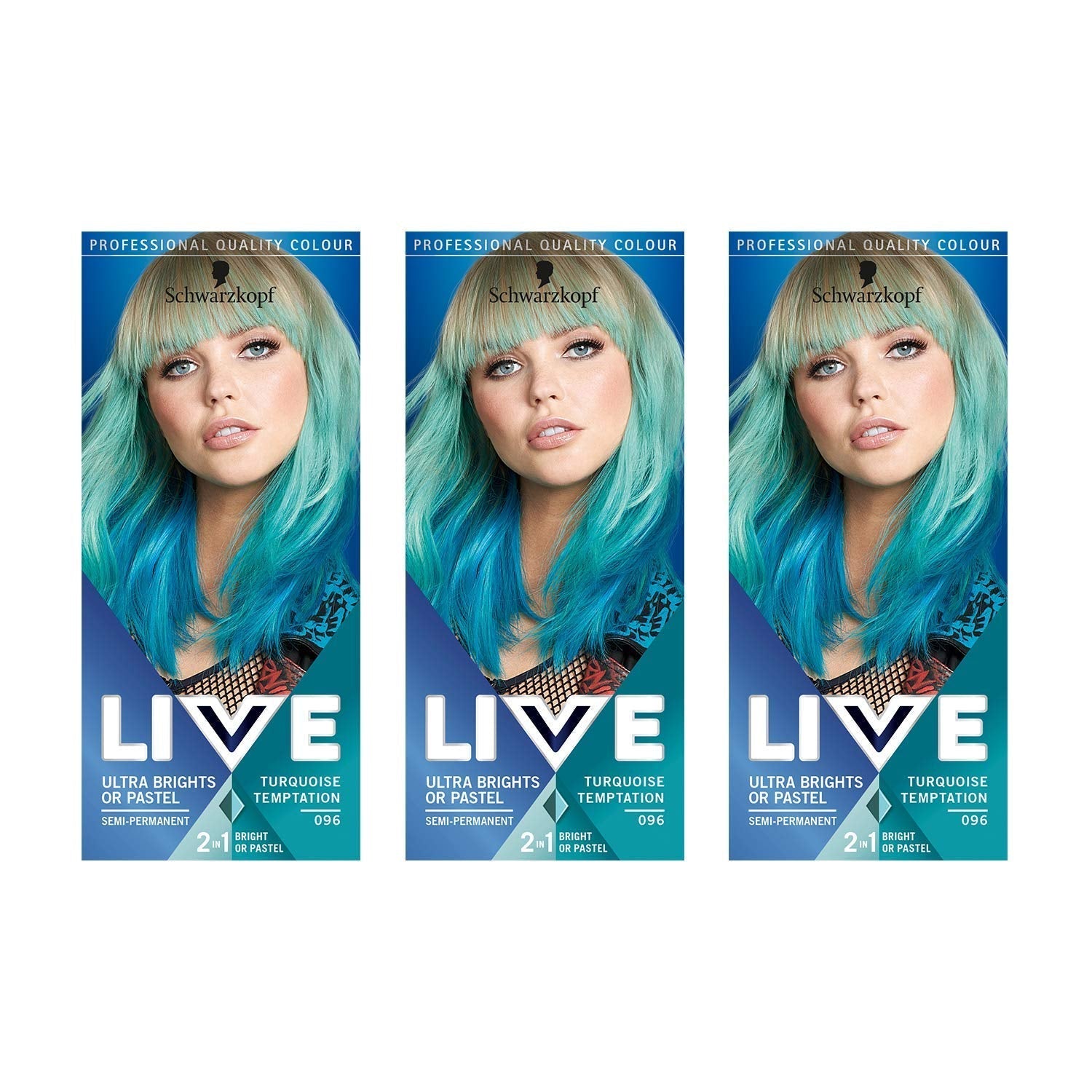 Live Ultra Bright lub Pastel Red Hair Farba 3 sztuki Półtrwały kolor utrzymuje się do 15 prań - 092 Pudełko na słupki Czerwona farba do włosów Naty Shop Temptation Turquoise 150 ml (1 opakowanie)