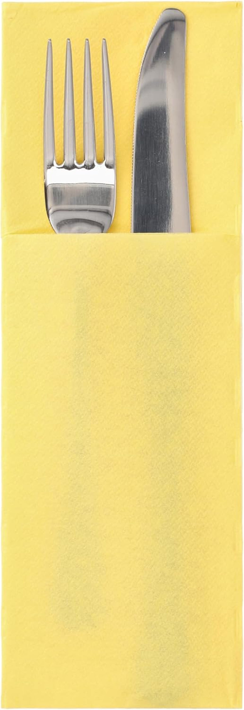 50 torebek serwetek na sztućce „DAILY Collection” 48 cm x 30 cm żółte z zakładką na sztućce
