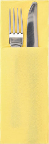 50 torebek serwetek na sztućce „DAILY Collection” 48 cm x 30 cm żółte z zakładką na sztućce