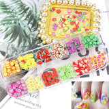 4 Zestaw Nagel Obst Scheiben, Basicon Niedliche Obst Polymer Scheiben Obst Scheibe Nail Nagel 3D Obstscheibe Nail Art Kawałek dla majsterkowiczów Liefert Maniküre Dekoration Schleim Zubehör Nageldekorationen, 4 Stile