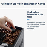 De'Longhi Dinamica Plus ECAM 370.70.B W pełni automatyczny ekspres do kawy z systemem LatteCrema Milk, Cappuccino i espresso, kolorowy ekran dotykowy TFT 3,5 cala i sterowanie za pomocą aplikacji, funkcja kawy, czarny