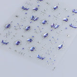 JMEOWIO 3D Nagelsticker Blauer Nail Art Naklejka Selbstklebend Nagelaufkleber 5D Stereoskopisch Mondstern Dekoration Nageldesign Zubehör 1 Blatt