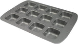 CSB106 Quadratische Antihaftbeschichtete Backform Mit 12 Minilöchern Aus Karbonstahl, Edelstahl, Silver, 37,3 X 26,1 X 3,1 Cm Formy i blachy do pieczenia Naty Shop