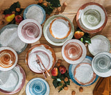 Serwis stołowy Sienna na 6 osób, 18 sztuk, porcelana, wielobarwny