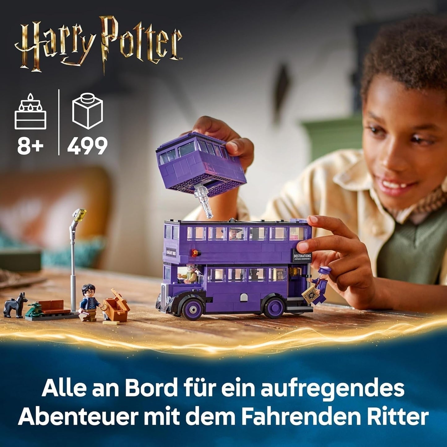 LEGO Harry Potter Przygody z podróżującym rycerzem Zestaw do budowania 5 minifigurek, w tym Ernie Prang, Stan Shunpike i autobus Łapy Zabawka dla fanów Czarodziejskiego Świata Chłopcy i dziewczęta w wieku 8 lat 76446 Zestawy do budowania Beuche den LEGO-Store