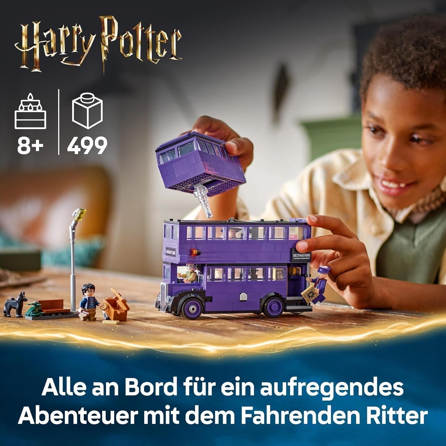 LEGO Harry Potter Przygody z podróżującym rycerzem Zestaw do budowania 5 minifigurek, w tym Ernie Prang, Stan Shunpike i autobus Łapy Zabawka dla fanów Czarodziejskiego Świata Chłopcy i dziewczęta w wieku 8 lat 76446 Zestawy do budowania Beuche den LEGO-Store