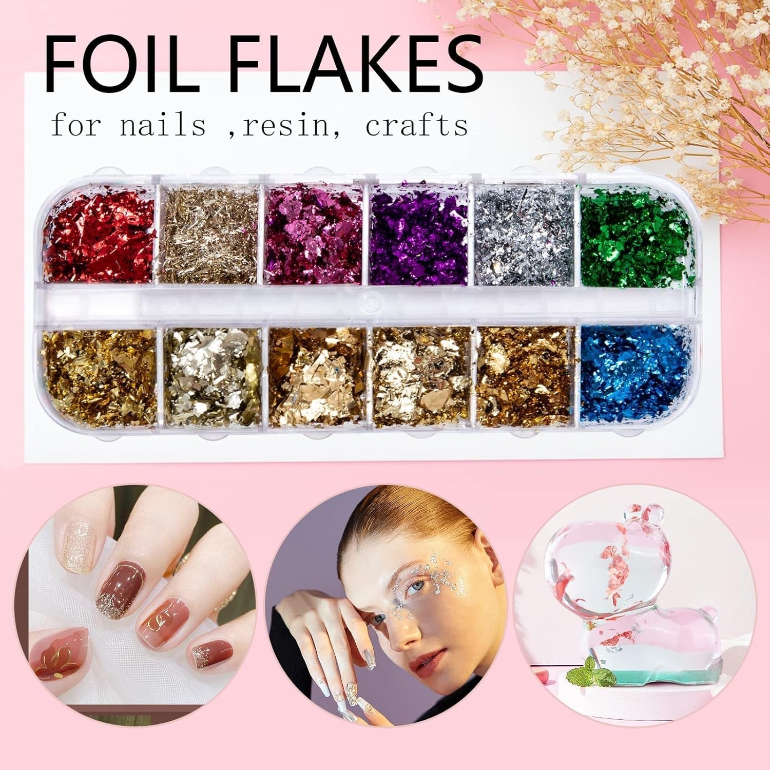 7 Boxen Strasssteine ​​​​Nägel, zestaw do zdobienia paznokci Strass Nagelglitzer Paillettes Nagel-Edelsteinen Kristalle Perlen Diamanten Metall Nieten Für DIY Dekoration Nageldesign (wielokolorowy)
