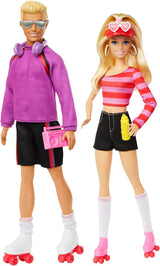 Zestaw Barbie Fashionistas z 2 modnymi lalkami i 6 akcesoriami, modne lalki Barbie i Ken na rolkach, figurki kolekcjonerskie z okazji 65. rocznicy, domyślny tytuł lalek HXK90 Naty Shop