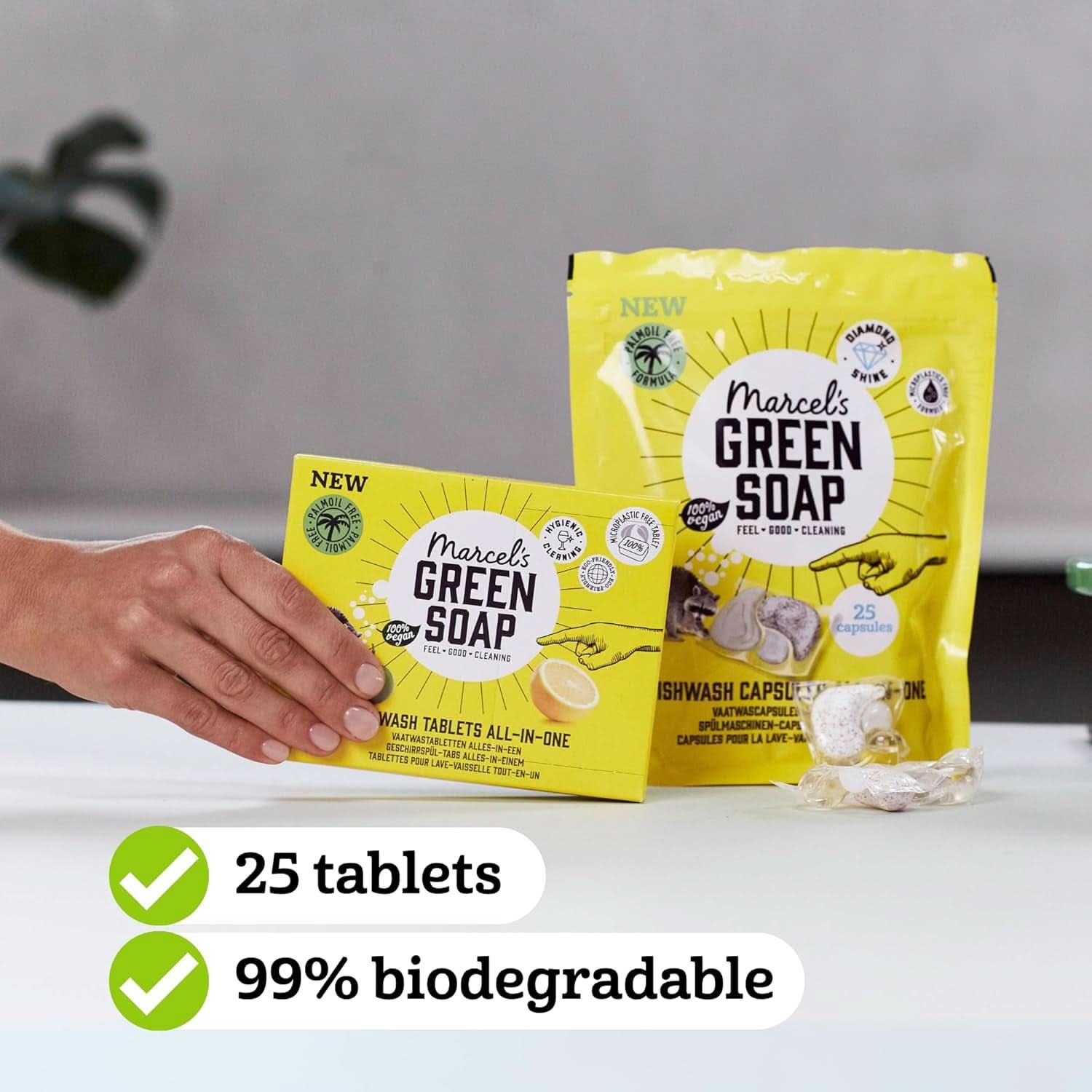 Marcel'S Green Soap Tabletki do zmywarki All-In-One - Grejpfrut i Limonka - 25 sztuk Detergenty kuchenne Naty Shop